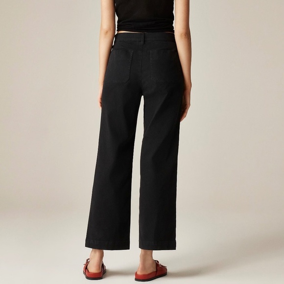 NWT!! J. CREW Sailor Slim Wide Leg Chino Pants Solid Black Nautical 30T 30 Tall - Picture 7 of 16